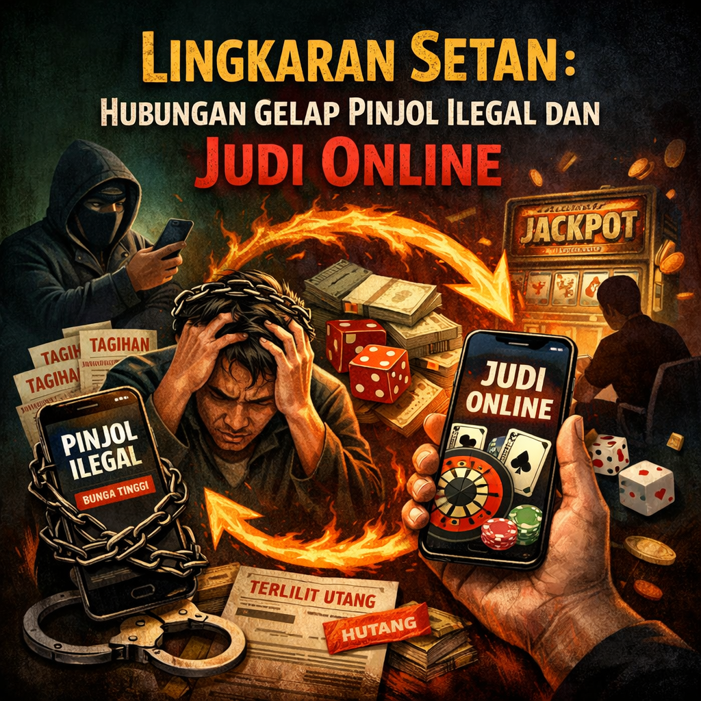 LINGKARAN SETAN: HUBUNGAN GELAP PINJOL ILEGAL DAN JUDI ONLINE.